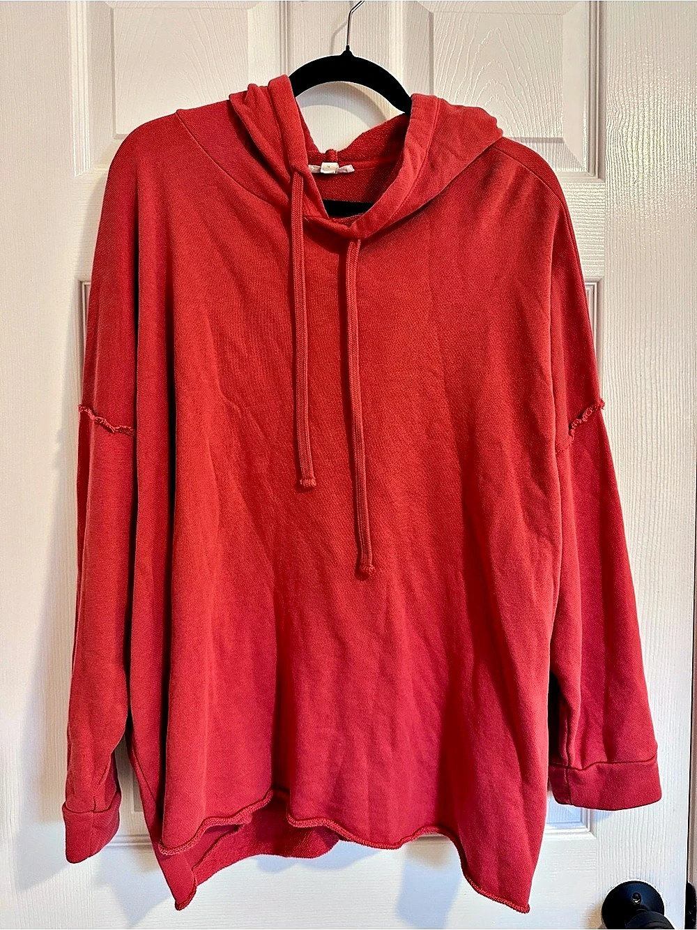 Eileen Fisher Organic Cotton French Terry Hoodie Red XL